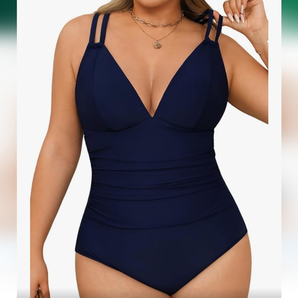Navy Plus Size Swimsuit